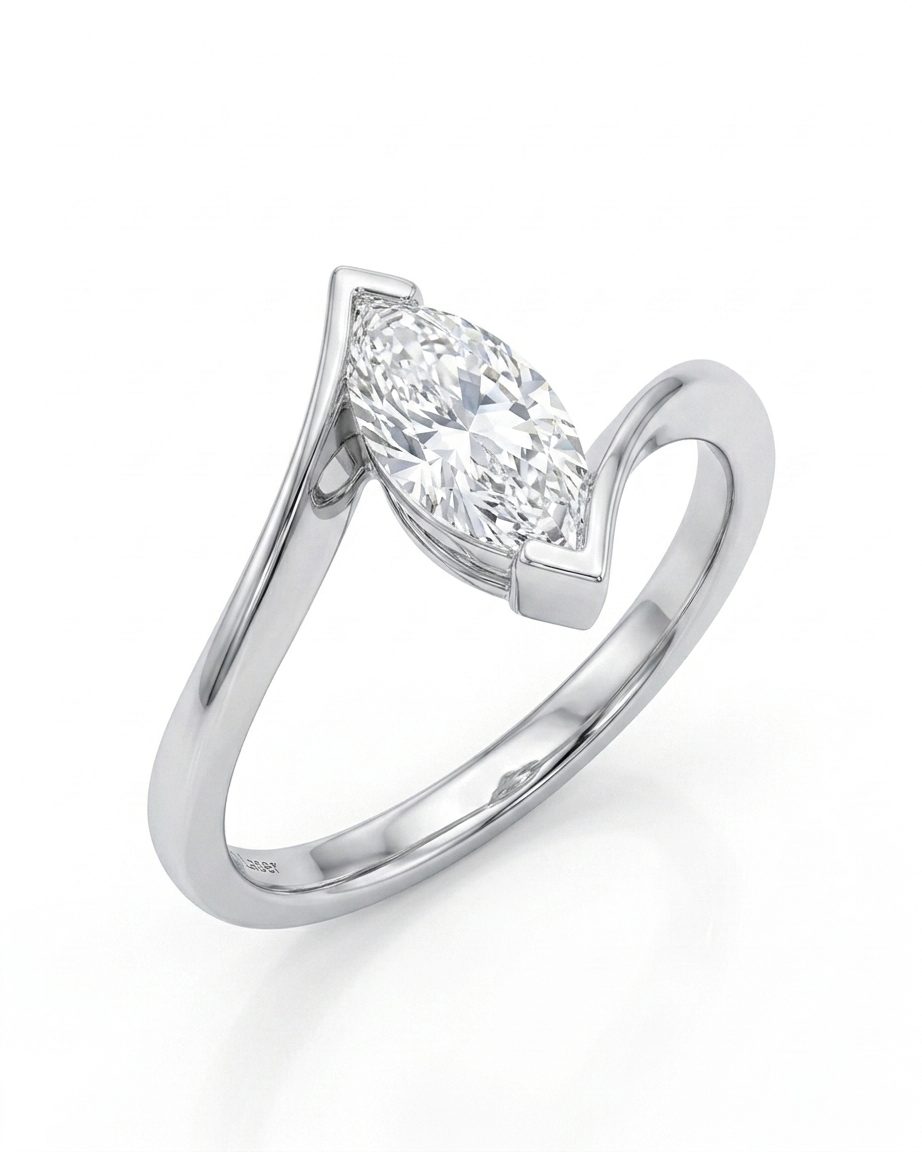Solitario Diamante talla Marquise, foto 1