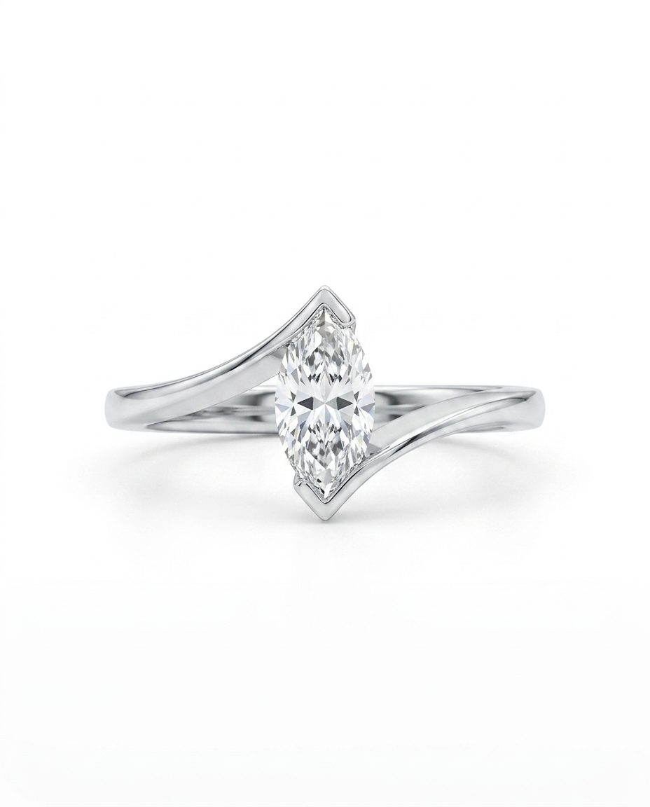 Solitario Diamante talla Marquise, foto 2