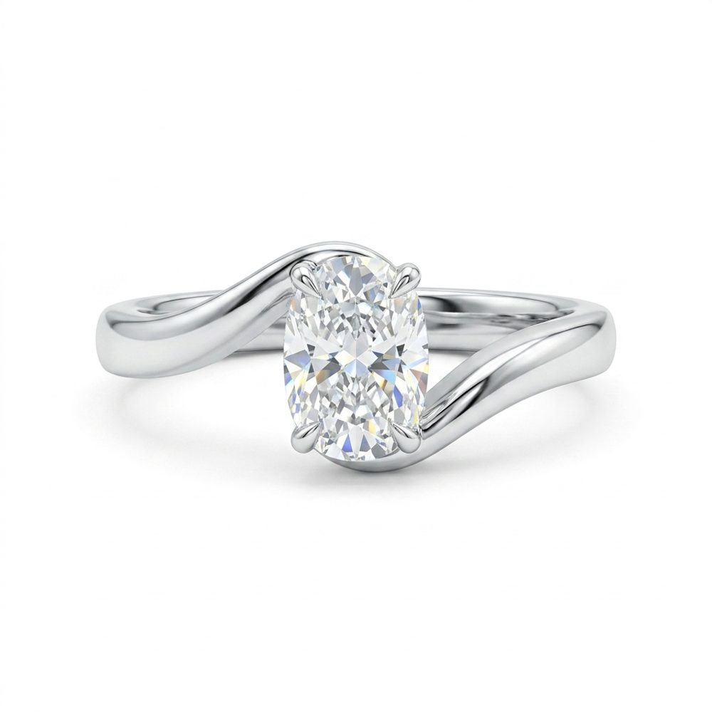 Solitario Diamante talla Oval, foto 1