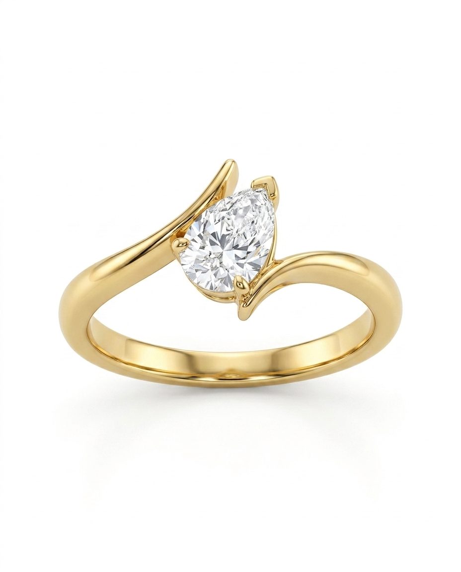 Solitario Diamante talla Pera, foto 1