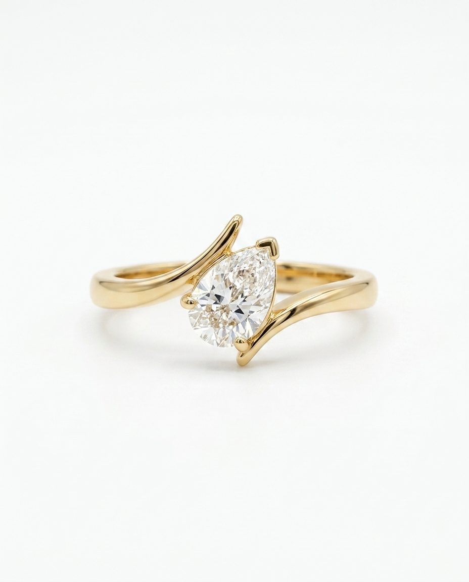 Solitario Diamante talla Pera, foto 2